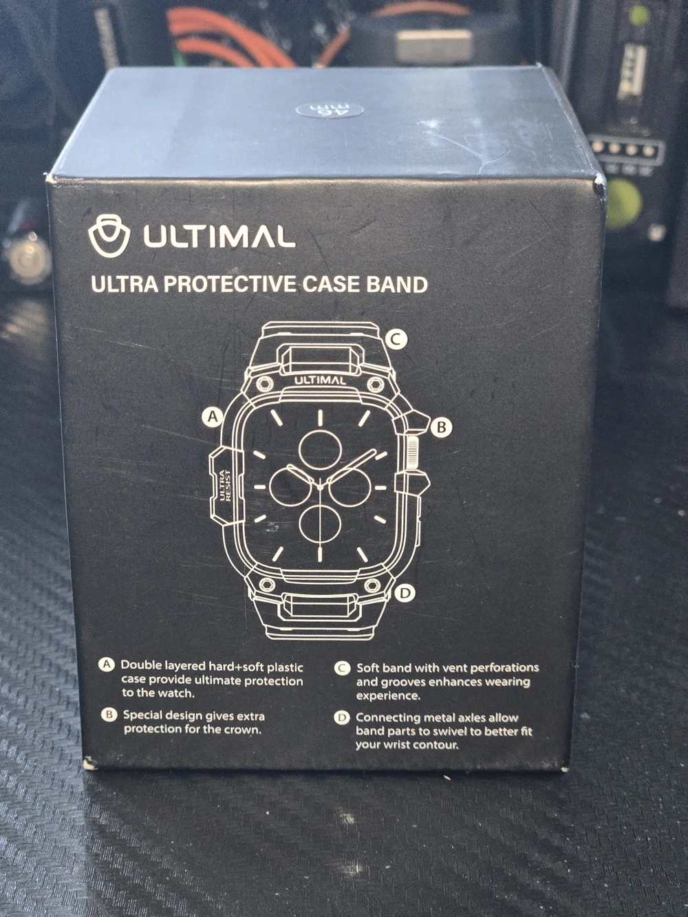 ULTIMAL Rugged Watch Case Band for Apple 46mm Series Black - NEW